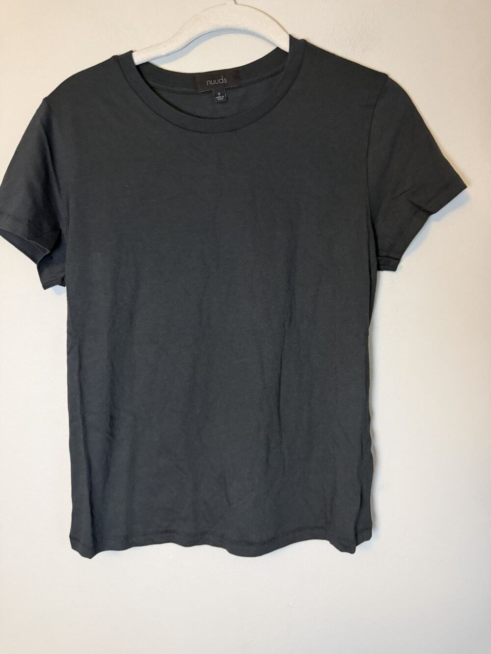 NUUDS Women's Sz S Black Tee NEW
